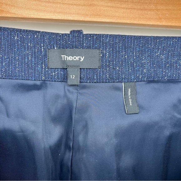 Theory Blue Belted Mini Skirt Size 12 - Picture 5 of 6